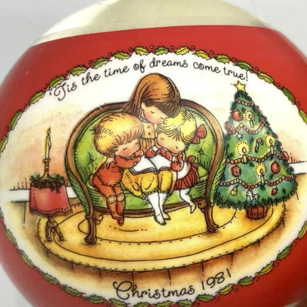 Vintage 1981 Joan Walsh Anglund Hallmark‎ Keepsake Satin Christmas Ornament